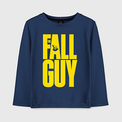 Лонгслив хлопковый детский The fall guy logo, цвет: тёмно-синий