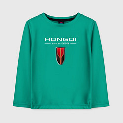 Лонгслив хлопковый детский Hongqi - logo, цвет: зеленый