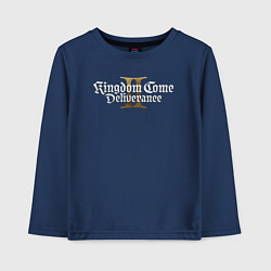 Лонгслив хлопковый детский Kingdom come 2 deliverance logo, цвет: тёмно-синий