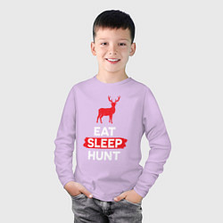 Лонгслив хлопковый детский Есть спать охотиться на оленей, цвет: лаванда — фото 2