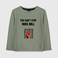 Лонгслив хлопковый детский You cant stop rock roll, цвет: авокадо