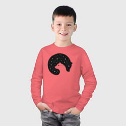 Лонгслив хлопковый детский Большая медведица в космосе, цвет: коралловый — фото 2
