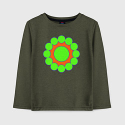 Лонгслив хлопковый детский Окружности по кругу, цвет: меланж-хаки