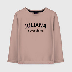 Лонгслив хлопковый детский Juliana never alone - motto, цвет: пыльно-розовый