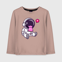 Лонгслив хлопковый детский Космонавт и мороженое, цвет: пыльно-розовый