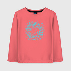 Лонгслив хлопковый детский Рыбный круговорот, цвет: коралловый