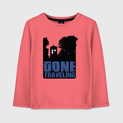 Лонгслив хлопковый детский Отправился путешествовать, цвет: коралловый