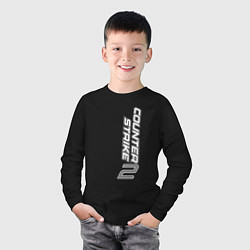 Лонгслив хлопковый детский Вертикальная надпись Counter-Strike 2 black, цвет: черный — фото 2