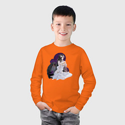 Лонгслив хлопковый детский Повелитель Альбедо, цвет: оранжевый — фото 2