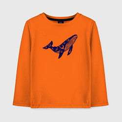 Лонгслив хлопковый детский Space whale, цвет: оранжевый