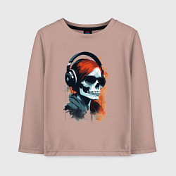 Детский лонгслив Grunge redhead girl skull