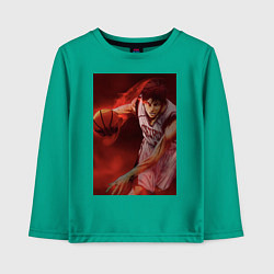 Лонгслив хлопковый детский Баскетбол Тайга Кагами, цвет: зеленый