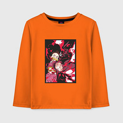 Лонгслив хлопковый детский Клинок рассекающий демонов Незуко demon slayer nez, цвет: оранжевый
