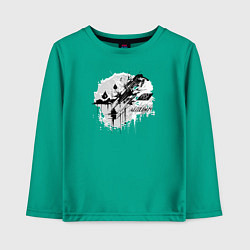 Лонгслив хлопковый детский Велоглюк, цвет: зеленый