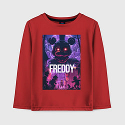 Лонгслив хлопковый детский Freddy - мишка Фредди, цвет: красный