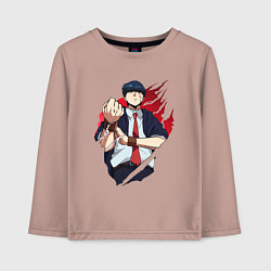 Лонгслив хлопковый детский Мэш Бёрндэд маг, цвет: пыльно-розовый