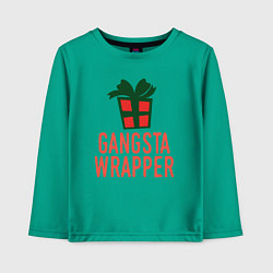 Лонгслив хлопковый детский Gangsta wrapper, цвет: зеленый