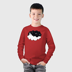 Лонгслив хлопковый детский Космическая девушка на облаке, цвет: красный — фото 2