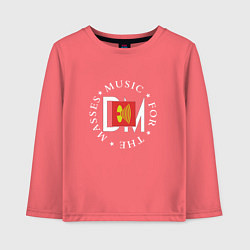 Лонгслив хлопковый детский Depeche Mode - Music for the masses logos, цвет: коралловый