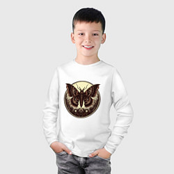 Лонгслив хлопковый детский Жуткие монстры и бабочка, цвет: белый — фото 2