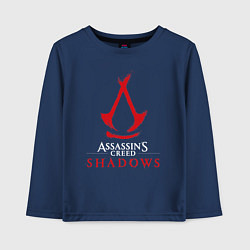 Лонгслив хлопковый детский Assassins creed shadows logo, цвет: тёмно-синий