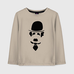 Лонгслив хлопковый детский Чаплин лого, цвет: миндальный