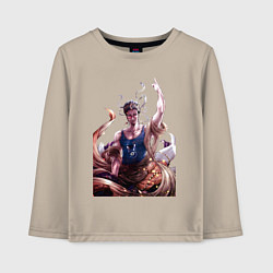 Лонгслив хлопковый детский Повесть о конце света Будда, цвет: миндальный