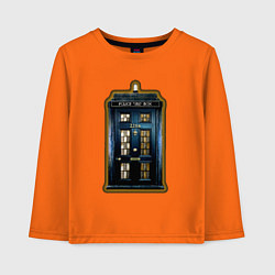 Лонгслив хлопковый детский Tardis Sherlock, цвет: оранжевый