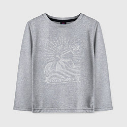 Лонгслив хлопковый детский Будь сильным - якорь: для моряка, цвет: меланж