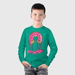 Лонгслив хлопковый детский Пончик, цвет: зеленый — фото 2