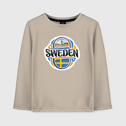 Лонгслив хлопковый детский Sweden, цвет: миндальный