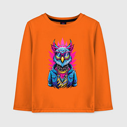 Лонгслив хлопковый детский Крутая модная сова, цвет: оранжевый