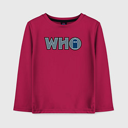 Лонгслив хлопковый детский Tardis who, цвет: маджента