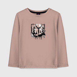 Лонгслив хлопковый детский Велосипед и рога, цвет: пыльно-розовый