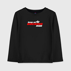 Лонгслив хлопковый детский Keep on rocking man, цвет: черный