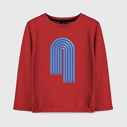 Лонгслив хлопковый детский Голубой орнамент, цвет: красный