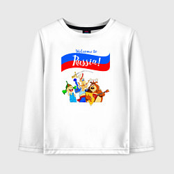Детский лонгслив Welcome to Russia inscription color