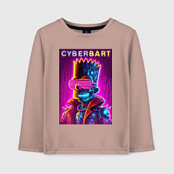 Детский лонгслив Cyber Bart - neon glow ai art fantasy