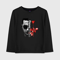Лонгслив хлопковый детский Depeche Mode - Dave rose, цвет: черный