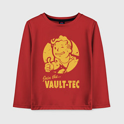 Лонгслив хлопковый детский Vault boy like print, цвет: красный