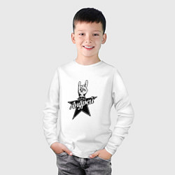 Лонгслив хлопковый детский Андрей рок звезда, цвет: белый — фото 2