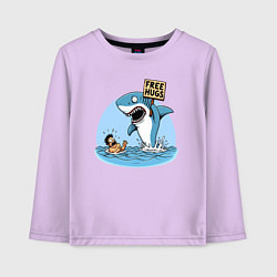 Детский лонгслив Free hugs - shark