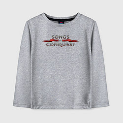 Лонгслив хлопковый детский Songs of conquest logo, цвет: меланж