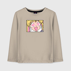 Лонгслив хлопковый детский Влюбленная сэйлор мун, цвет: миндальный