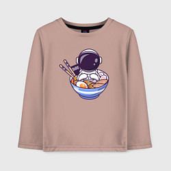 Лонгслив хлопковый детский Ramen spaceman, цвет: пыльно-розовый