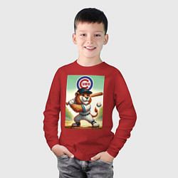 Лонгслив хлопковый детский Lion - batter Chicago cubs, цвет: красный — фото 2