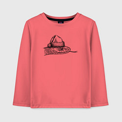 Лонгслив хлопковый детский Змей новогодний, цвет: коралловый