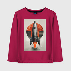 Лонгслив хлопковый детский Постер ракеты, цвет: маджента