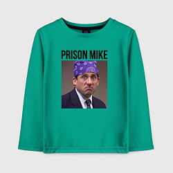 Лонгслив хлопковый детский Prison mike Michael Scott - офис, цвет: зеленый