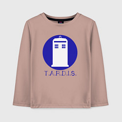 Лонгслив хлопковый детский Blue tardis, цвет: пыльно-розовый